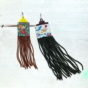 HANDMADE GLASS EARRINGS | Kith One of a Kind Handwoven Bead Earrings in Ridge